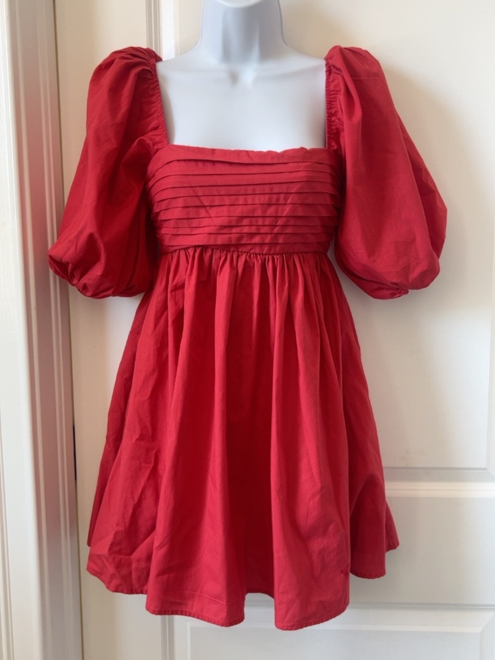 Abercrombie Red Puff Sleeve Mini Dress XXS Petite